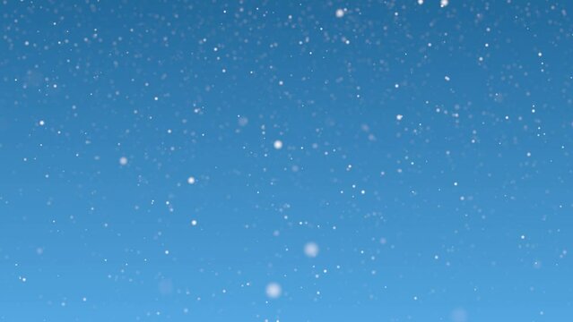 Calm falling snow flakes winter background. 4K seamless looping Christmas background	