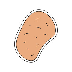 Potato vector sticker on a white background. Vector flat cartoon illustration. Diet and vegetarian healthy food.