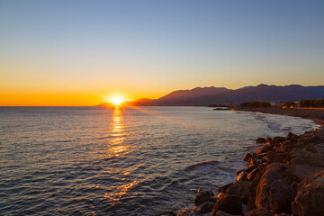 Seascape by the sea on the island of Crete - Greece.