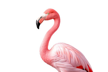 Graceful Pink Flamingo in High Detail on Transparent Background, PNG, Generative Ai