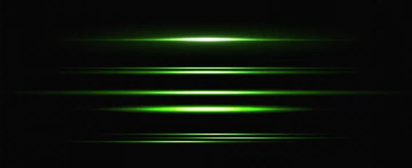 Poster Vector illustration in green color. Set of lighting effects. Glare and flashes. Bright rays of light. Glowing lines. Vector illustration. Dust.Neon © alin4ik_2k06
