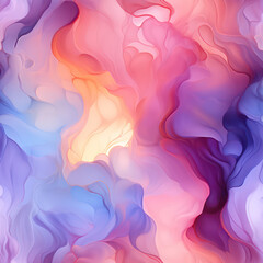 Fototapeta na wymiar Seamless abstract smoky rainbow shapes decoration background, ai generative