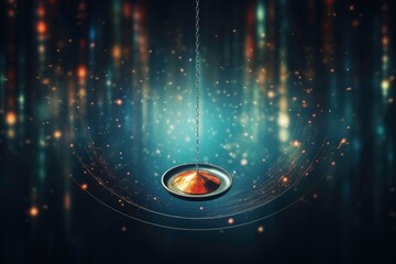 Hypnotherapy pendulum in motion hypnotic background with empty space for text  - obrazy, fototapety, plakaty
