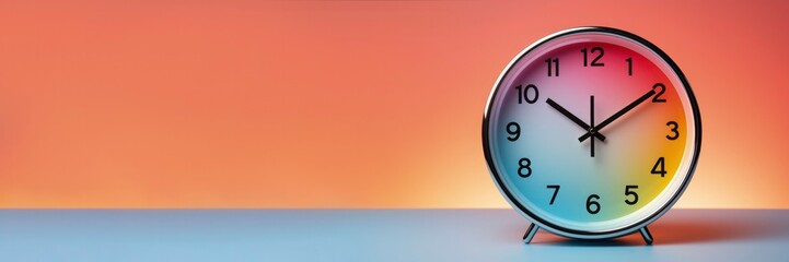 A clock symbolizing time in psychotherapy isolated on a gradient background 