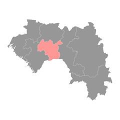Fototapeta premium Mamou region map, administrative division of Guinea. Vector illustration.