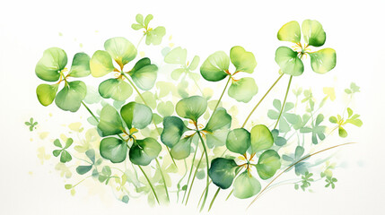 Watercolor Shamrock Clipart for St. Patrick's Day