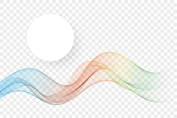 Flow of multi-colored waves, rainbow lines, design element.