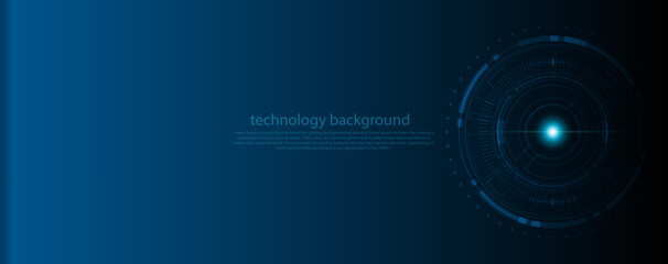 Blue circle and line technology abstract technology innovation concept vector background and glowing light