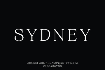 Fototapeta premium Elegant minimalist vintage alphabet display font vector. Natural serif typography style