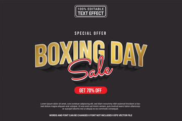 Editable text effect Boxing Day Sale 3d cartoon template style modren premium vector