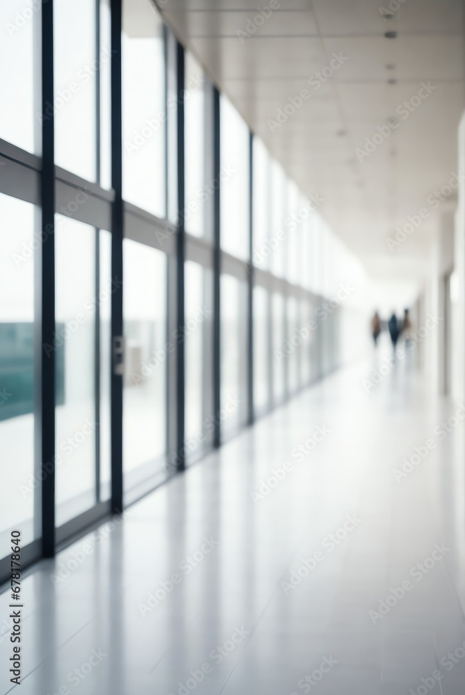 Aufkleber blurred background of a light modern building walkway from generative ai
