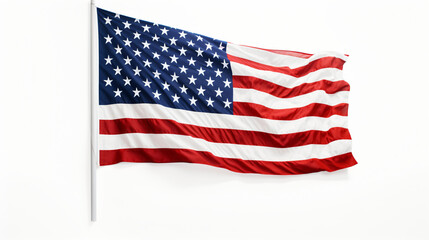 America flag isolated on white background with clipping path