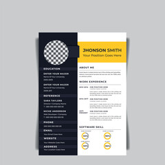 A4 Resume Design, cv design for application