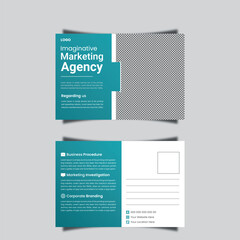 corporate business postcard design template premium vector