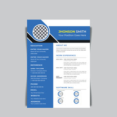 A4 Resume Design, cv design for application
