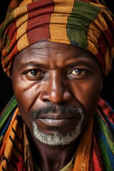 colorful portrait of african man , AI Generated