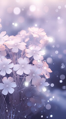 Magical winter sparkling flowers background. Holiday season