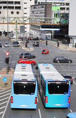 Wuppertal, Busverkehr an der Kreuzung Doeppersberg