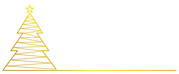 Christmas tree in line art style. Christmas element vector eps10