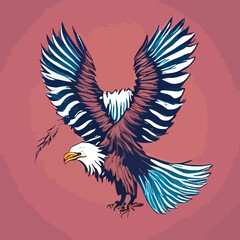 A bald eagle with wings spread design vector illustration for use in design and print poster canvas.eps