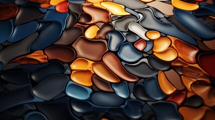 Fototapeta na wymiar Abstract Artistic Texture of Smooth Contoured Shapes in Rich Browns and Blues
