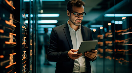 Work in Data Center by Male Professional