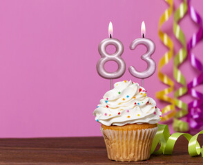 Birthday Cake With Candle Number 83