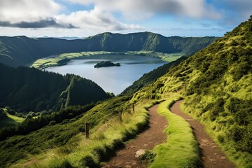 Naklejka na ściany i meble Beautiful landscape of Azores islands