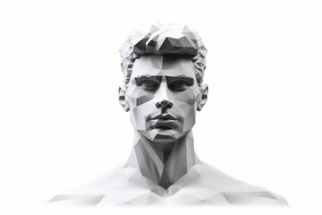 man white statue against white background
