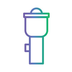 Camping Flashlight Pocket Gradient Outline Icon