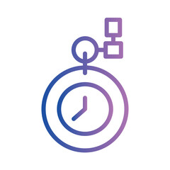 Clock Pocket Retro Gradient Outline Icon
