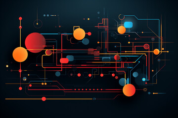 Obraz premium Abstract technology digital line electronic network data innovation concept background.