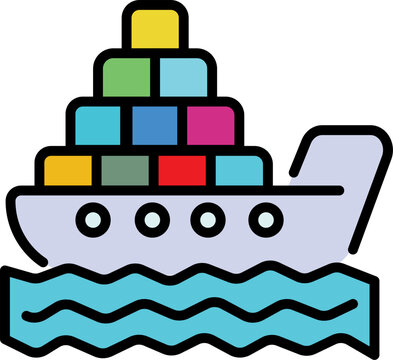 recommend clip art: Cargo ship illustration