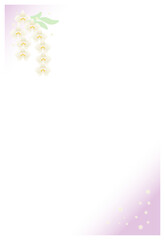 喪中ハガキに使える胡蝶蘭の背景フレーム