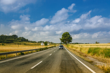 An idyllic road trip through the Mallorca on a sunny day