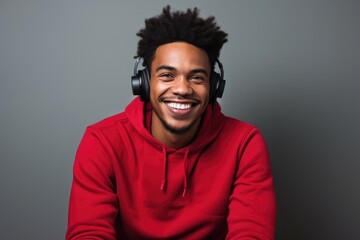 Portrait of black confident man with copy space. AI Generated
