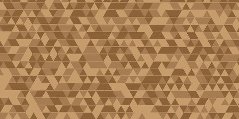 Modern abstract seamless geometric brown pattern background with lines Geometric print composed of triangles. Brown triangle tiles pattern mosaic background. Abstract pattern brown Polygon Mosaic.