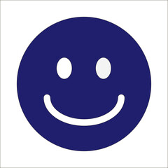 Smiley face vector icon. On white.
