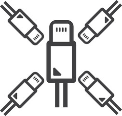 The USB Lightning for iPhone vector