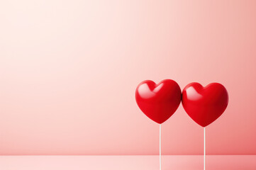 Valentine's Day greeting card features two little hearts, representing a couple