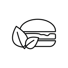Vegetarian burger icon vegan food vector 