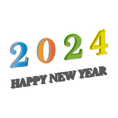 happy new year 2024 icon logo vector design