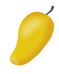 Mango Illustration doodle cartoon inspired by tropical fruit with yellow color that can be use for social media, wallpaper, sticker e.t.c