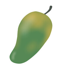Mango Illustration doodle cartoon inspired by tropical fruit with green color that can be use for social media, wallpaper, sticker e.t.c