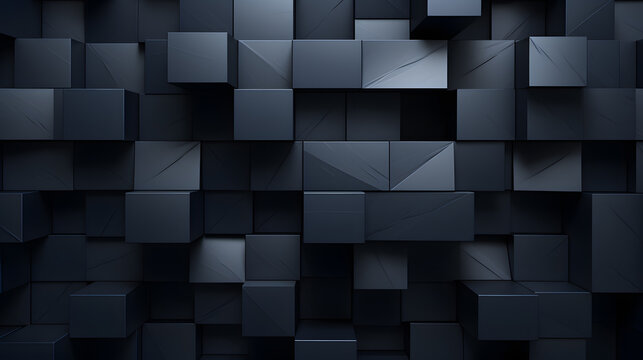 Black geometric cubic pattern abstract wallpaper
