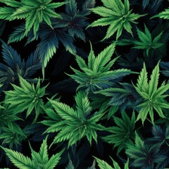 beautiful Cannabis seamless pattern