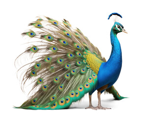 train-rattling Peafowl on isolated background