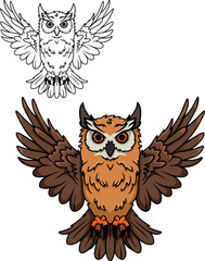 Cartoon flying owl
