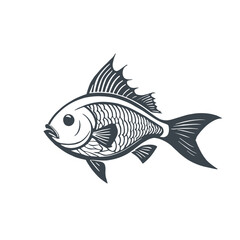 Fish icon concept design stock illustration