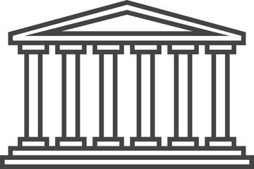 Government icon vector. Building construction symbol. Architecture residental design. Classic estate sign.